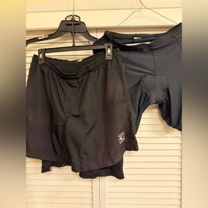 2 Pair Canari Men’s M Black Padded Cycling Shorts